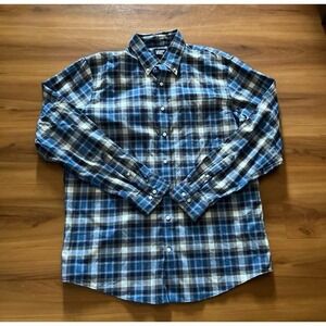 Mens‎ Lands End Traditional Fit Plaid Casual Button Down Shirt